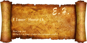 Elmer Henrik névjegykártya